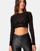 Immagine di Bonnie Crop Top in rete animalier nero