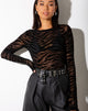 Immagine di Bonnie Top in Zebra Flock Orizzontale Nero