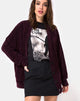 Immagine del Cardigan Boyfriend in ciniglia Plum