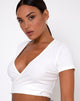 Immagine di Bria Wrap Top in Rib Ivory