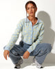 Immagine del cardigan Bufo in blu e giallo baby shroom