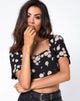 Immagine di Cavazza Crop Top in Grunge Daisy Floral