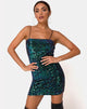 Immagine di Cecile Slip Dress in velluto verde con paillettes iridescenti
