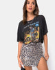 Immagine di Cheri Split Mini Skirt in Leopard Clear Sequin