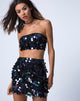 Immagine della gonna a tubo Cherry in paillettes nero opale