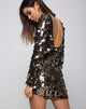 Immagine di Malia Bodycon Dress in Speckle Disc Sequin Nero