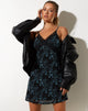 immagine di Coline Mini Dress in Butterfly Vine Flock Blu