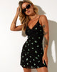 Immagine di Coline Mini Dress in Nero Daisy Lime Embro