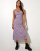 Immagine di Cotina Midi Dress in Lilac Flower Buds Black Flock