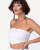 Immagine di Diamond Tube Top in Mini Rib Bianco