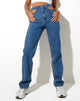 Immagine del jeans Cut Out a gamba tesa con lavaggio medio