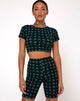 Immagine di Cycle Short in Hidden Charm Nero e Menta Piperita