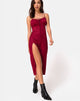 Immagine di Cypress Midi Dress in raso ghepardo lampone