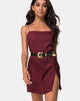Immagine di Datista Slip Dress in raso ghepardato bordeaux