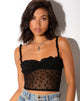 Immagine di Delora Crop Top in Flock nero Flutterby