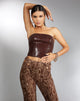 Immagine di MOTEL X IRIS Dena Top in Croc PU Marrone Scuro
