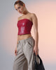 immagine di Dena Corset Top in PU rosso sangue