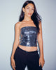 immagine di Dena Bandeau Crop Top in Silver Shimmer