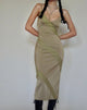 immagine di Deonne Midi Dress in raso Avocado