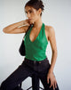immagine di Depla Halterneck Top in Pu Kelly Green