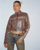 Immagine della giacca Derby Zip Up in PU marrone tonale