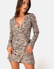 Immagine di Deva Wrap Dress in 90s Zepra Taupe