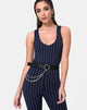 Immagine di Devile Unitard in gessato Navy