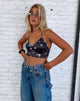Immagine di Dyla Top in raso nero Butterfly