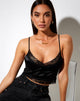 Immagine di Dyrana Crop Top in Black Rose Flock