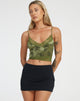 immagine di Dyrana Crop Top in Rose Flock Loden Verde