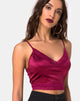 Immagine di Dyrana Top in borgogna con pizzo bordeaux