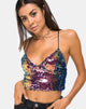 Immagine di Dyrilla Cropped Bralet in Dragon Fruit Sequin