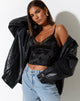 immagine di Ekana Crop Top in Black Rose Flock