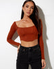 Immagine di Elcaca Crop Top in Rib Bombay Brown