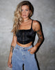 Immagine di Elicia Crop Top in Black Rose Flock