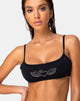 Immagine di Elvina Bikini Top in nero opaco con diamanti