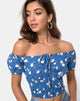 Immagine di Evane Crop Top in Soheila Floral Blu