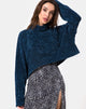 Immagine di Evie - Felpa cropped in ciniglia Blu