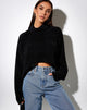Immagine di Evie, maglione cropped in ciniglia nero