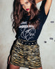 Immagine di Exni Mini Gonna in Zips Zebra Brown
