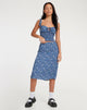 immagine di Harriet Midi Skirt in blu floreale retrò