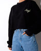Immagine di Fawly Crop Top in nero Angel Embro in verde neon