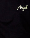 Ricamo "Angelo" nero in verde neon