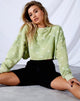 Immagine di Fawly Crop Top in fiore piccolo Graffiti Sage