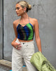 Immagine di MOTEL X OLIVIA NEILL Salet Crop Top in verde e blu solarizzato