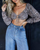 Immagine di Celinda Crop Top in Croc Neutro Grigio