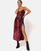 Immagine dell'abito Fitilia in mini paillettes bordeaux con pizzo nero