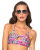 Immagine di Motel Flux Longline Bikini Top in Fluro Flower