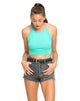 Immagine di Motel Folly Strappy Crop in Aquamarine