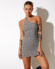 Immagine di Forsy Mini Dress in Optic Square Bianco e Nero